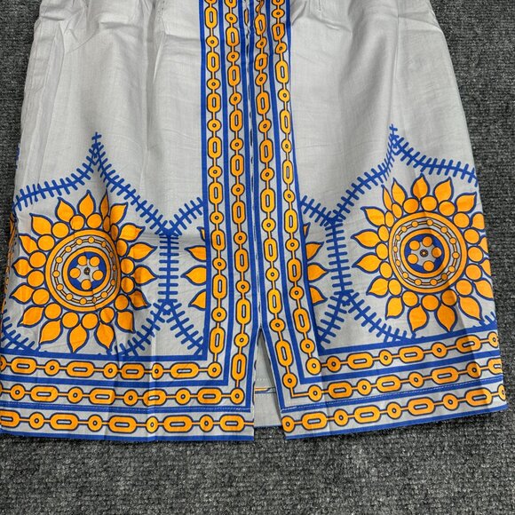 Plenty by Tracy Reese Skirt Womens 2 Pencil Gray Cotton Orange Print Back Zip Ve - Picture 8 of 9